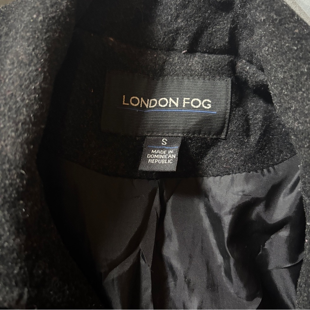 London Fog Black Double-Breasted Pea Coat - Picture 3 of 4